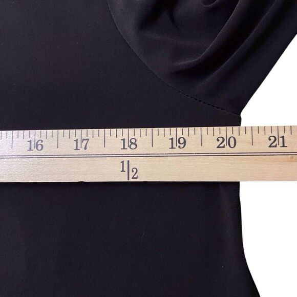 NWT Clara Sunwoo Choker V-Neckline Tunic Size Medium 3/4 Sleeve Black Lagenlook - Picture 12 of 16